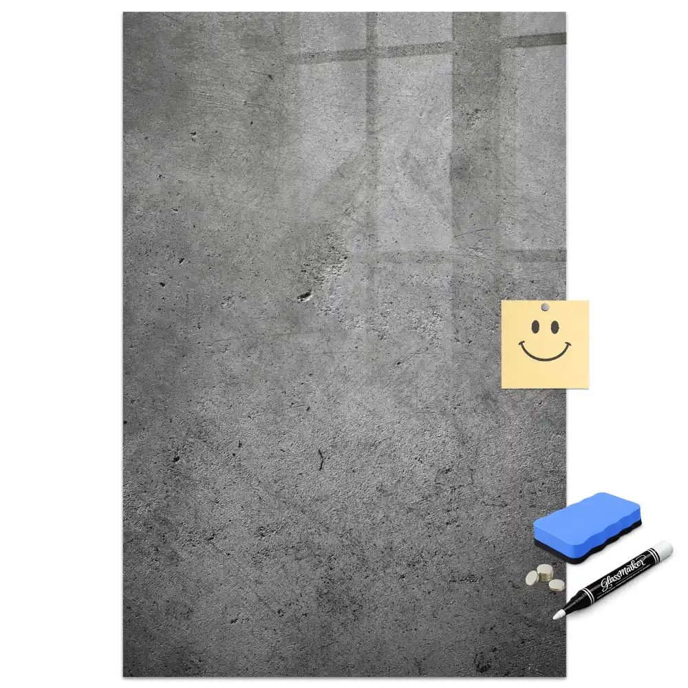 Tableau magnétique effaçable à sec finition béton brut