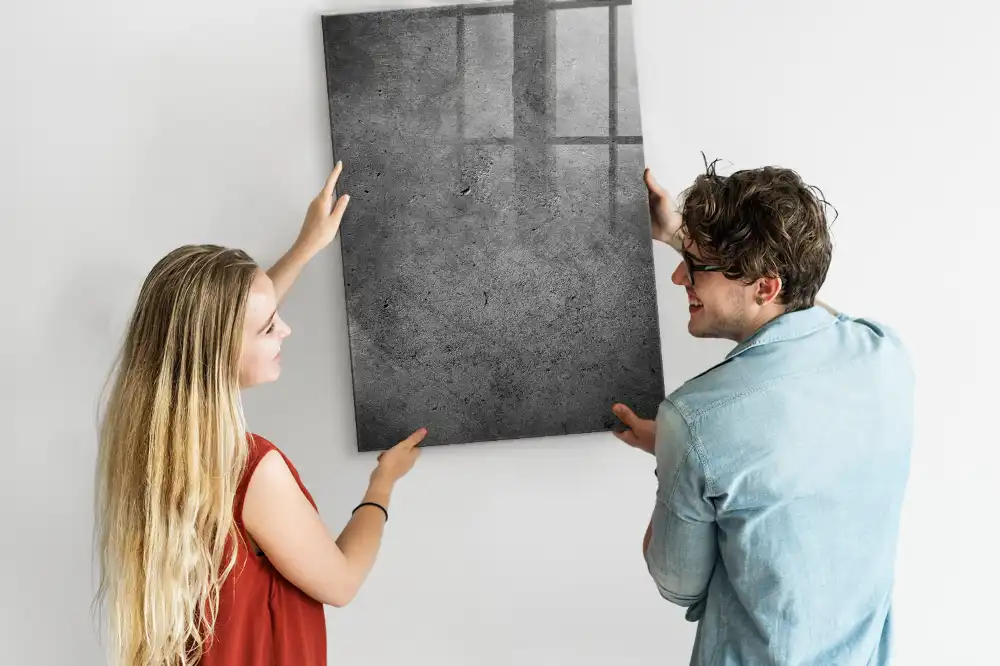 Tableau magnétique effaçable à sec finition béton brut
