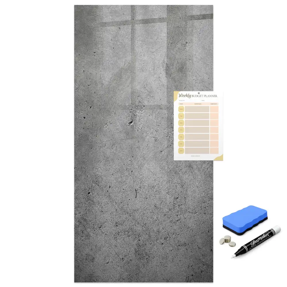 Tableau magnétique effaçable à sec finition béton brut