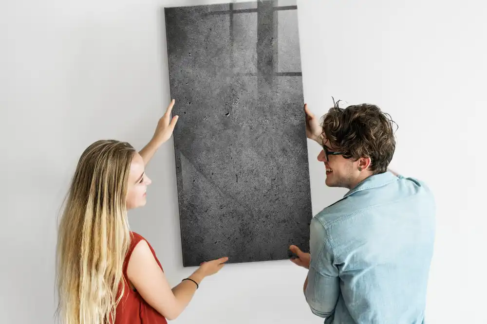 Tableau magnétique effaçable à sec finition béton brut