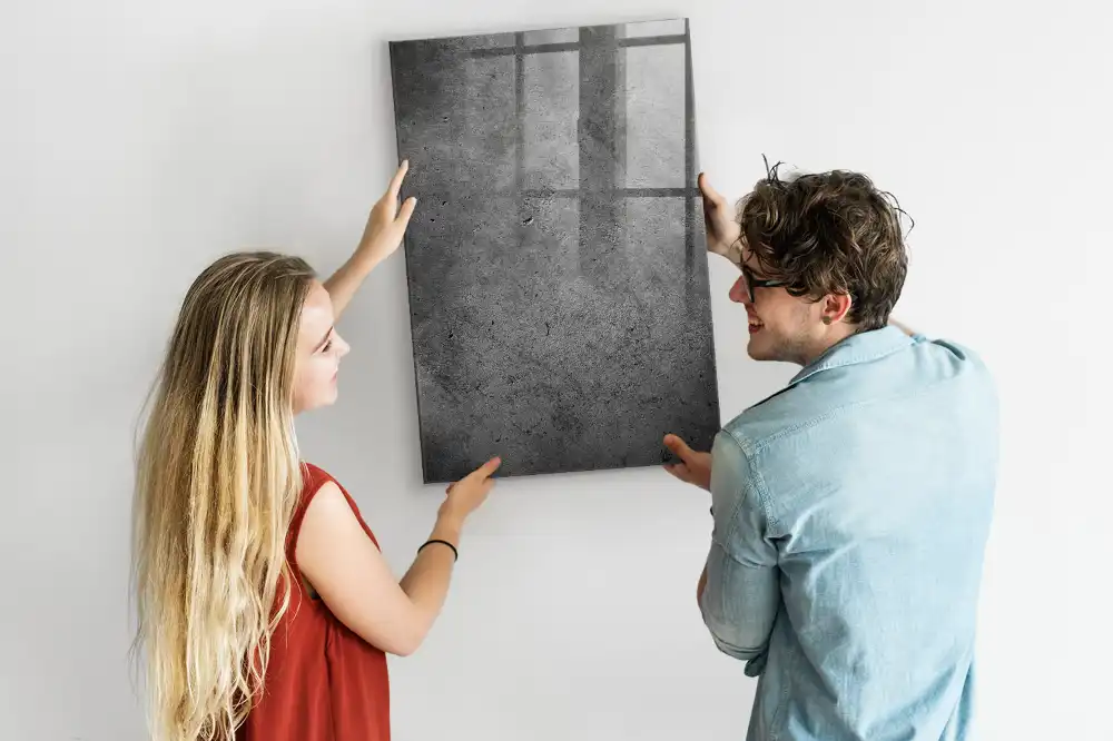 Tableau magnétique effaçable à sec finition béton brut
