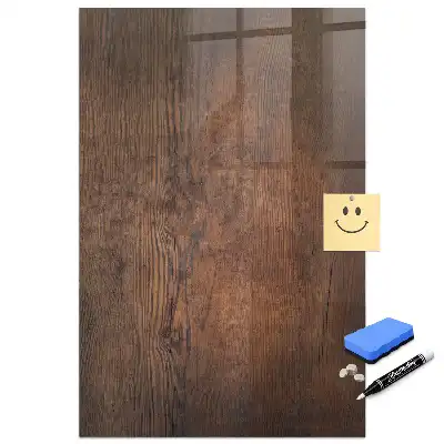 Tableau magnétique effaçable en chêne foncé