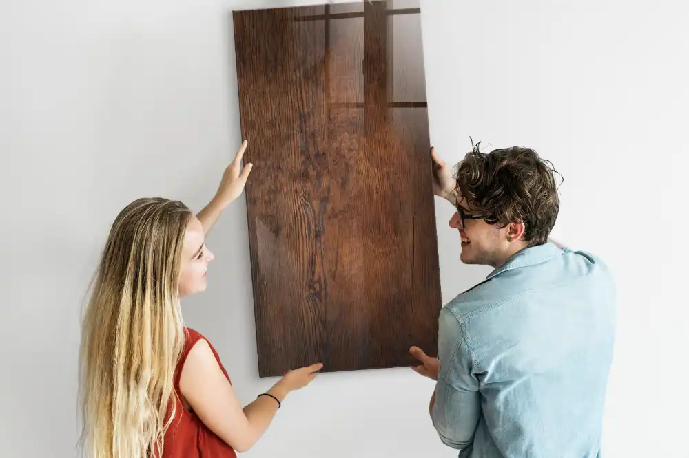 Tableau magnétique effaçable en chêne foncé