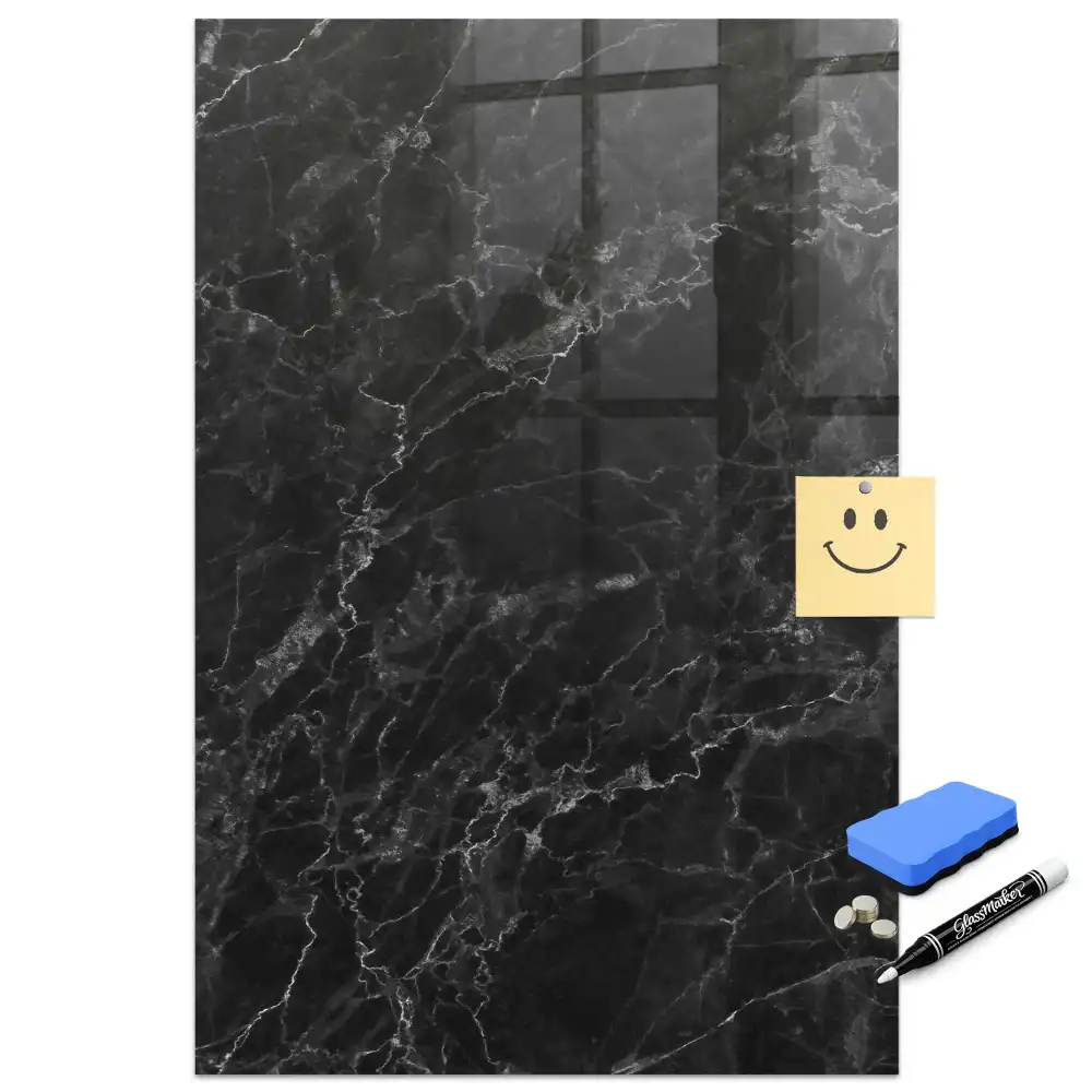 Tableau magnétique effaçable effet marbre noir