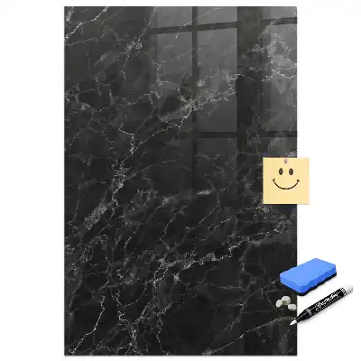 Tableau magnétique effaçable effet marbre noir