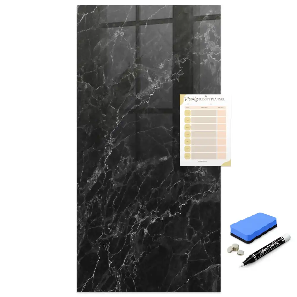 Tableau magnétique effaçable effet marbre noir