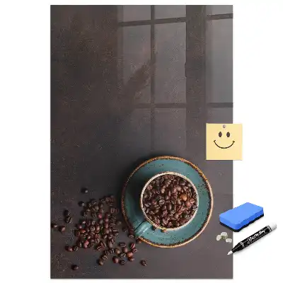 Tableau magnétique effaçable à sec motif café en grains