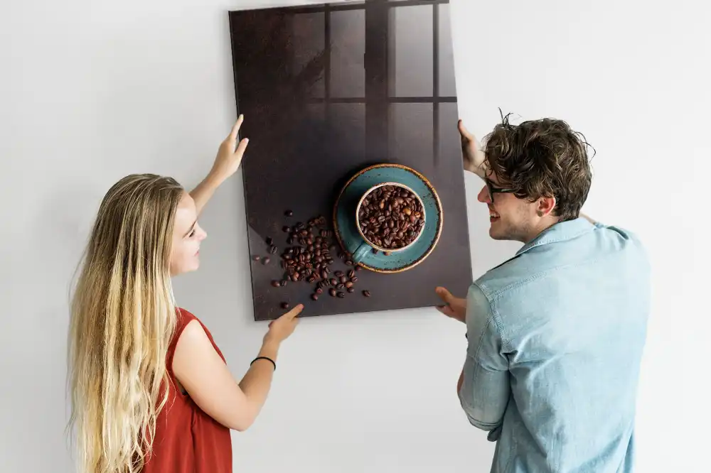 Tableau magnétique effaçable à sec motif café en grains