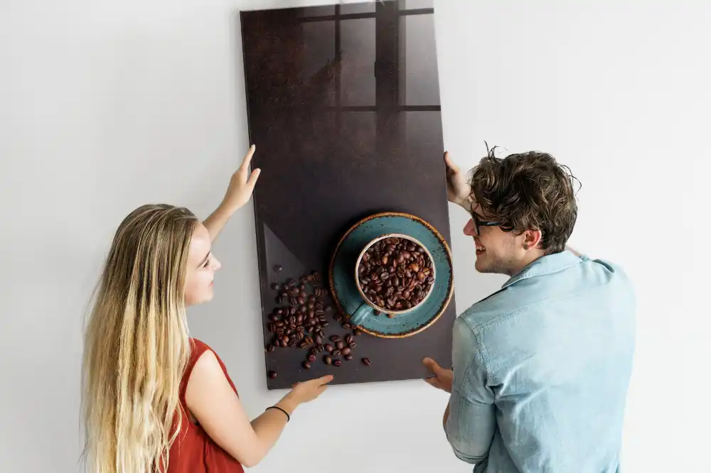 Tableau magnétique effaçable à sec motif café en grains