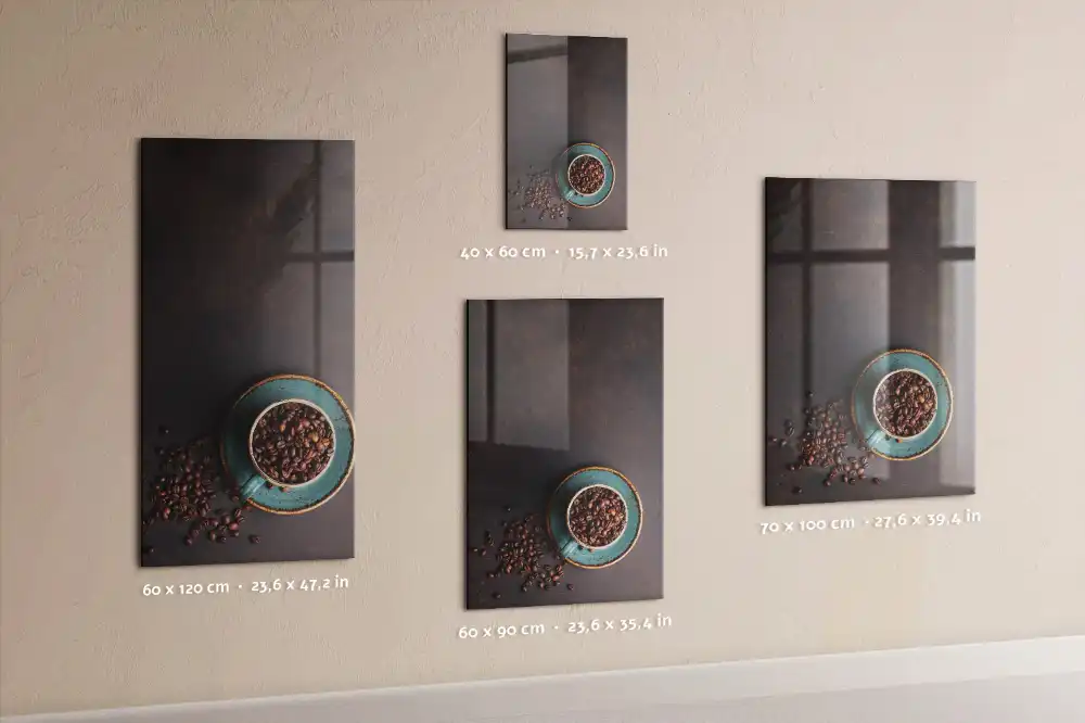 Tableau magnétique effaçable à sec motif café en grains
