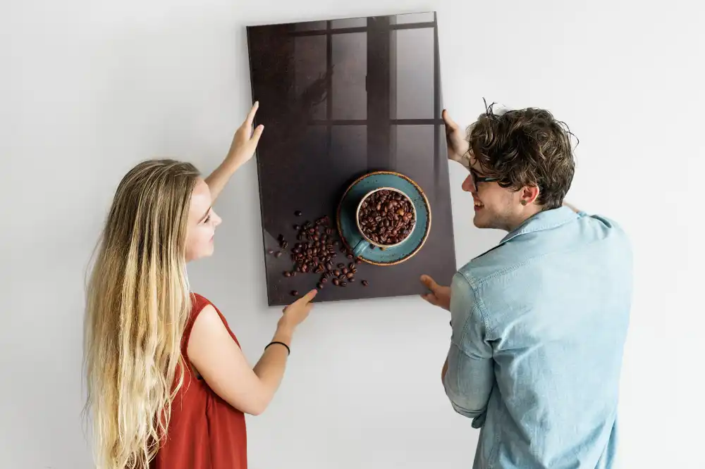 Tableau magnétique effaçable à sec motif café en grains