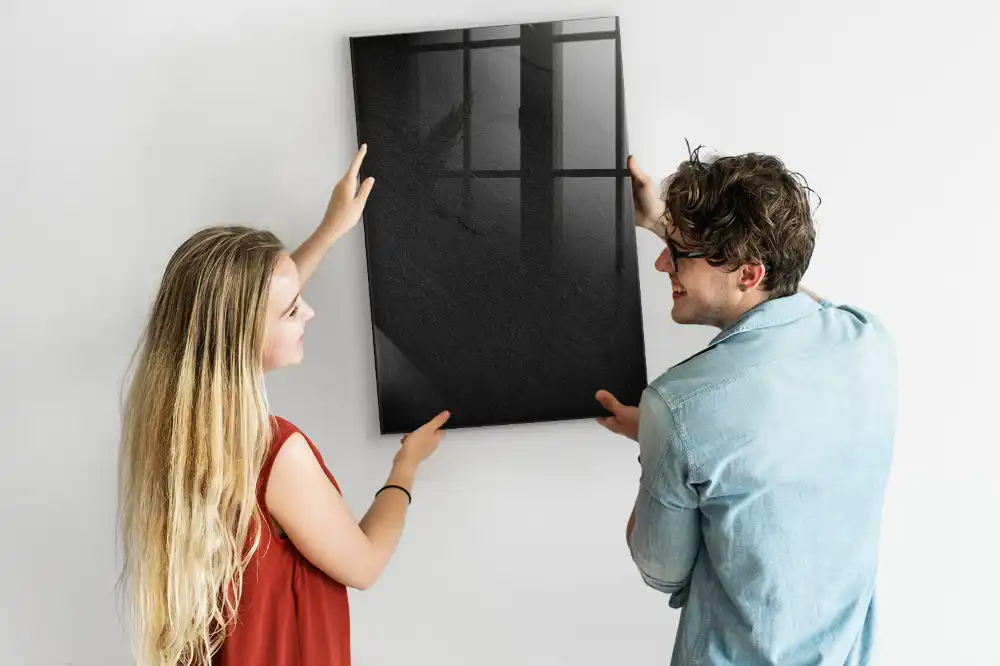 Tableau magnétique effaçable à sec aspect pierre sombre