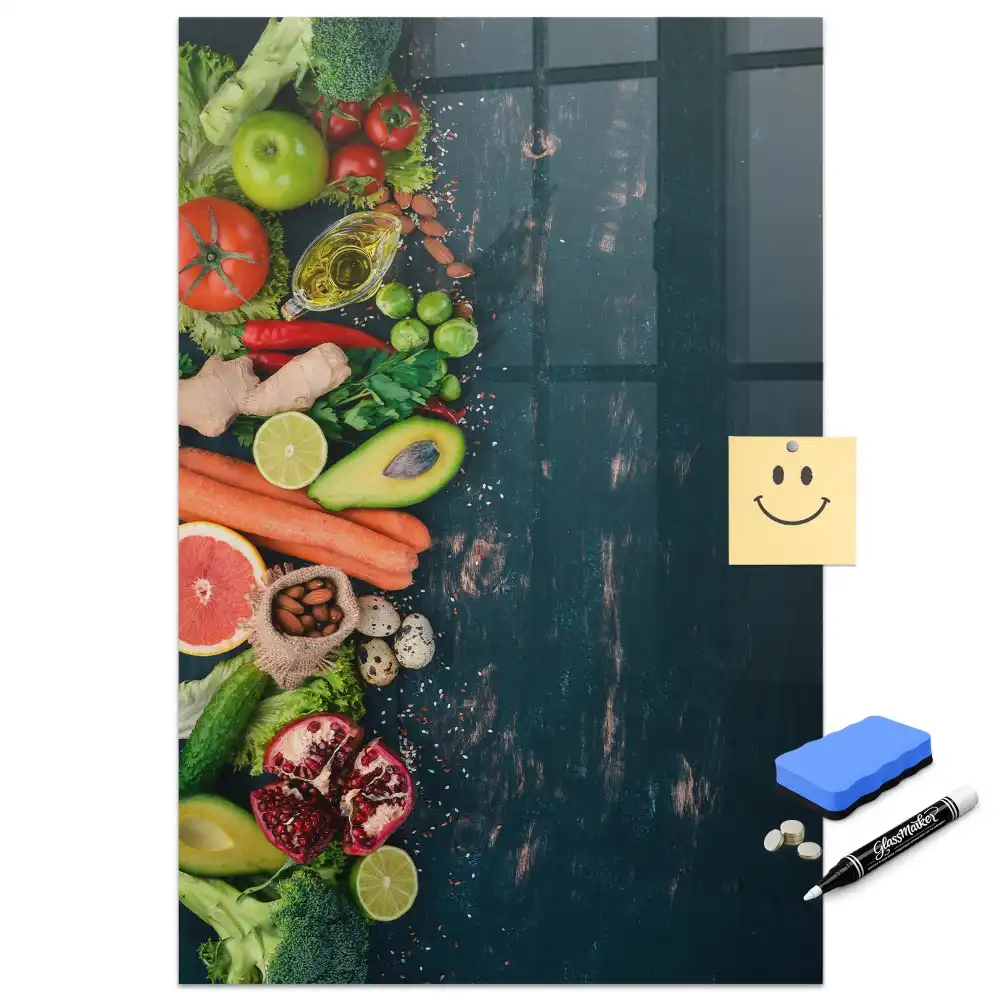 Tableau magnétique effaçable sur les aliments à base de plantes