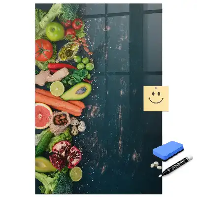 Tableau magnétique effaçable sur les aliments à base de plantes