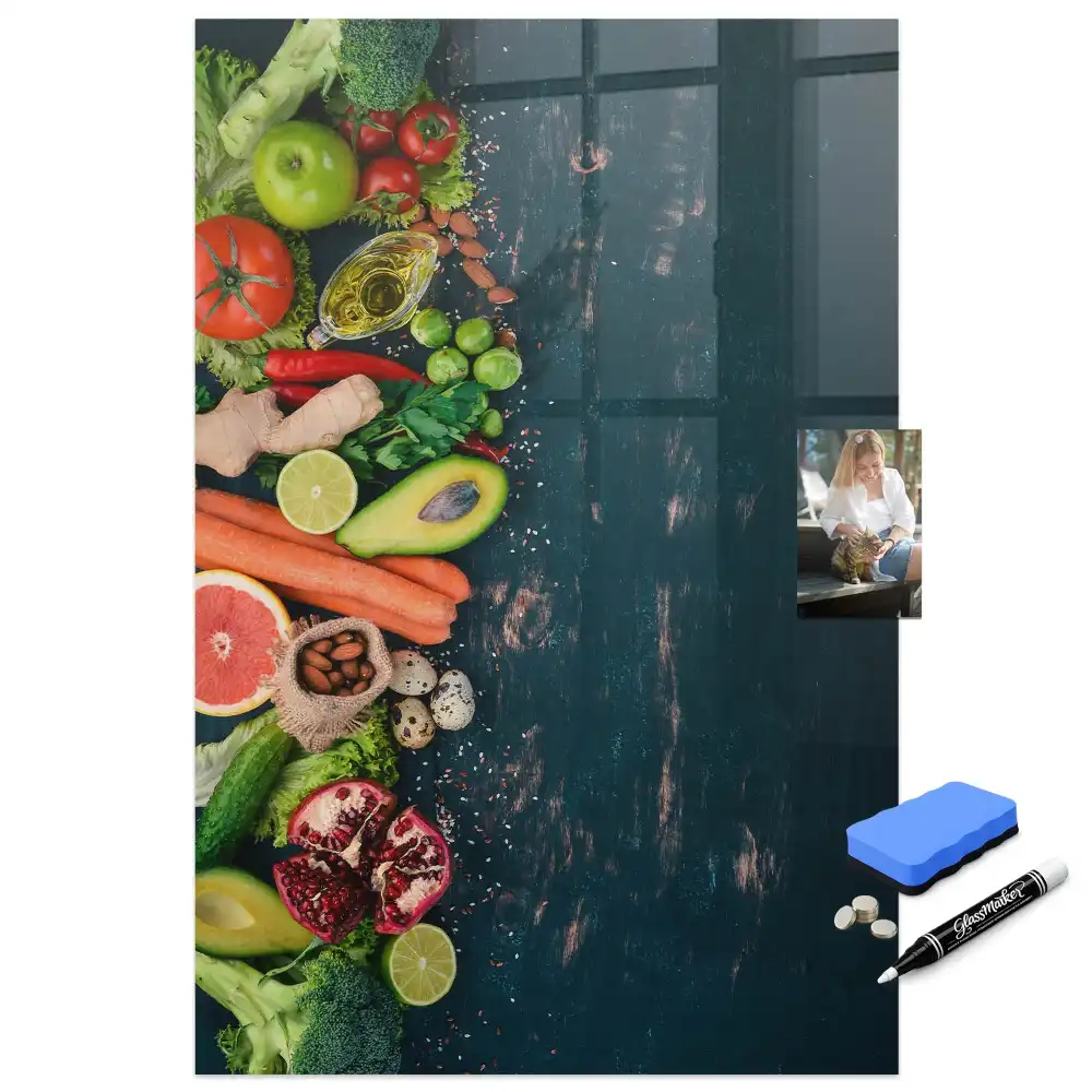 Tableau magnétique effaçable sur les aliments à base de plantes