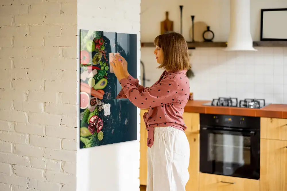 Tableau magnétique effaçable sur les aliments à base de plantes