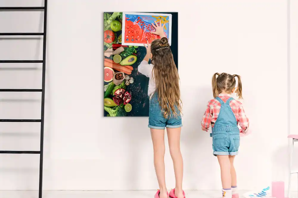 Tableau magnétique effaçable sur les aliments à base de plantes
