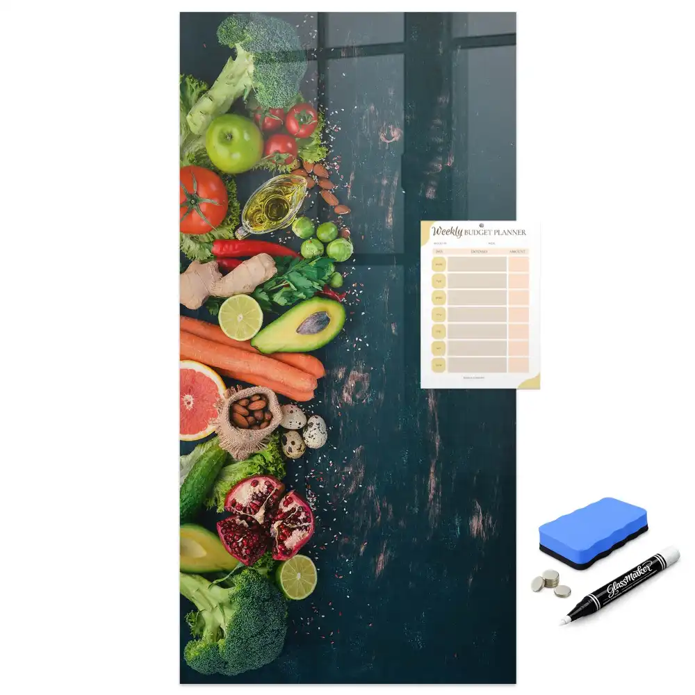 Tableau magnétique effaçable sur les aliments à base de plantes