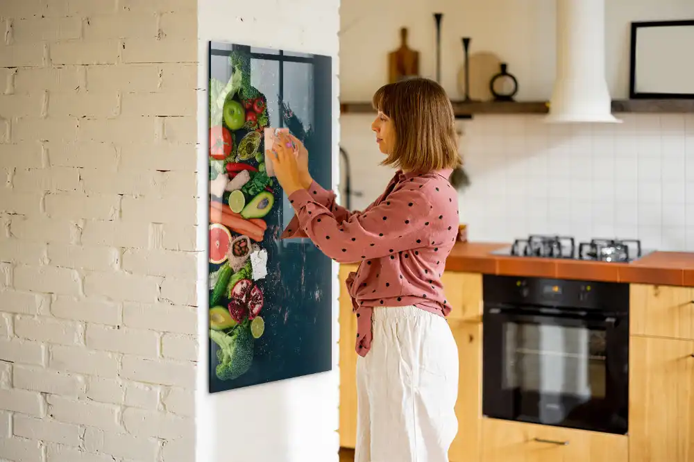 Tableau magnétique effaçable sur les aliments à base de plantes