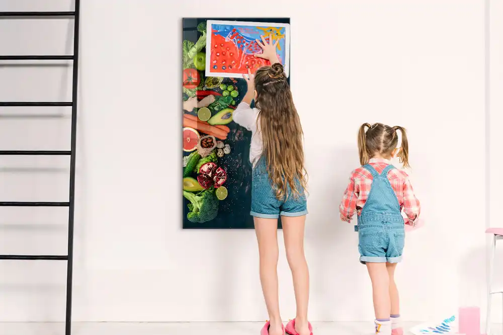 Tableau magnétique effaçable sur les aliments à base de plantes