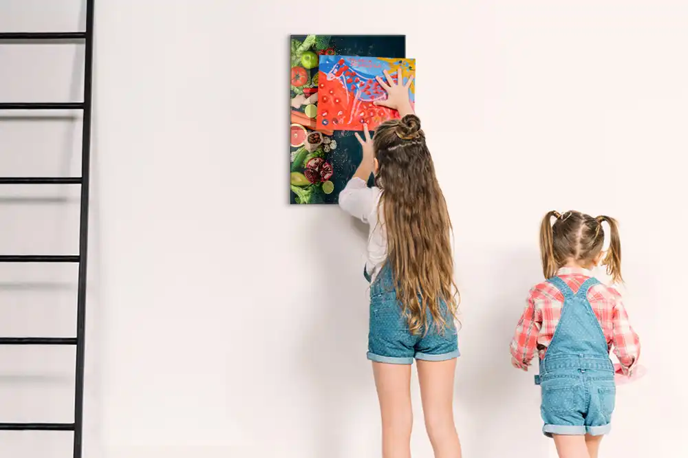 Tableau magnétique effaçable sur les aliments à base de plantes