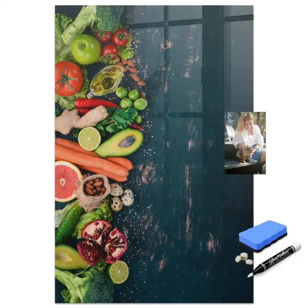 Tableau magnétique effaçable sur les aliments à base de plantes