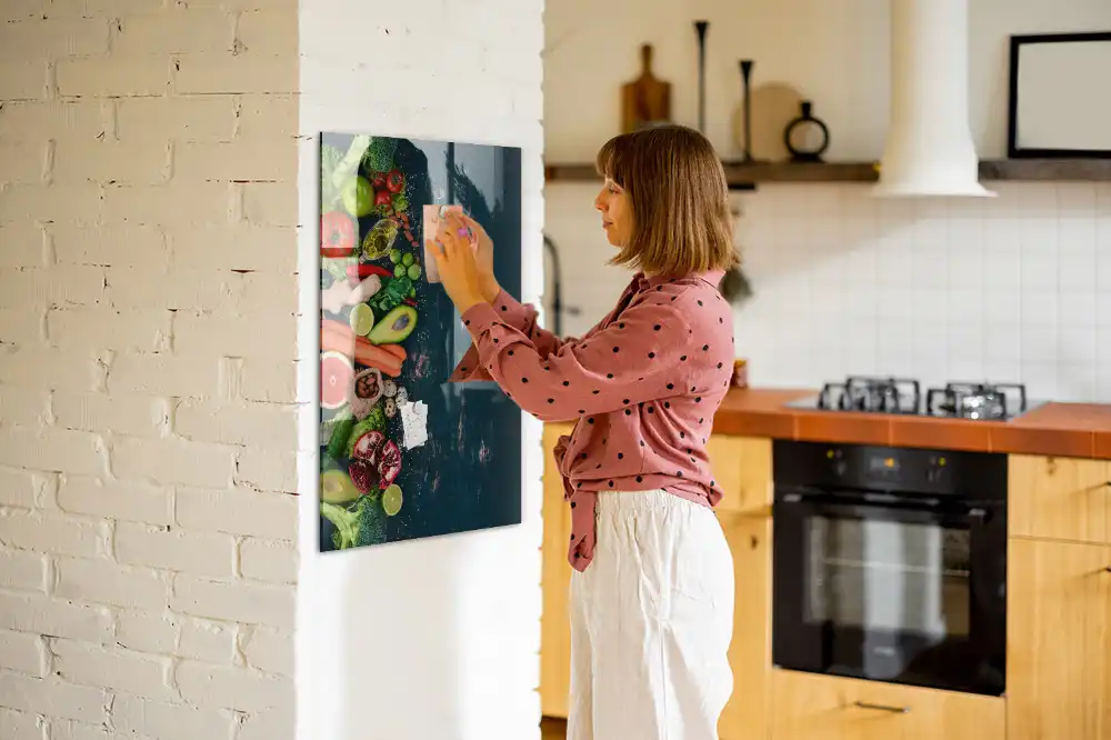 Tableau magnétique effaçable sur les aliments à base de plantes