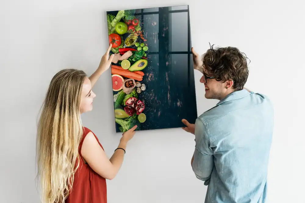 Tableau magnétique effaçable sur les aliments à base de plantes
