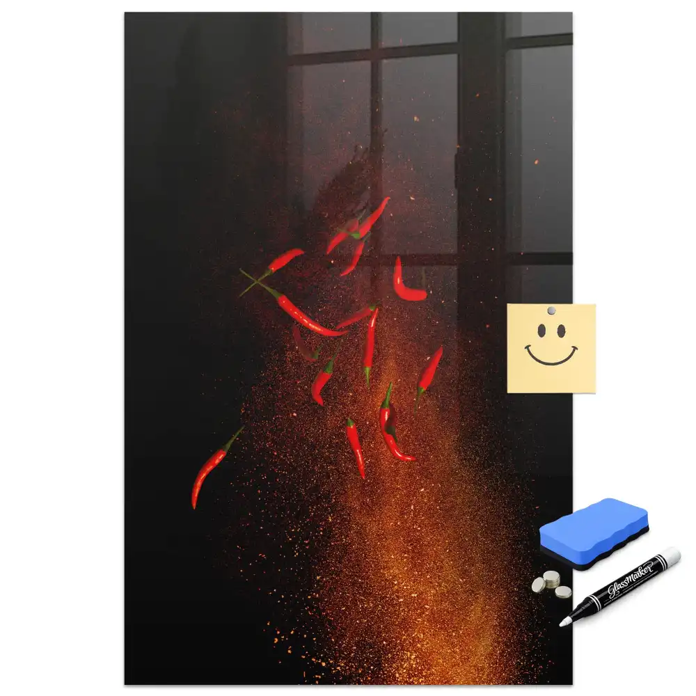Tableau magnétique effaçable à sec piment fort