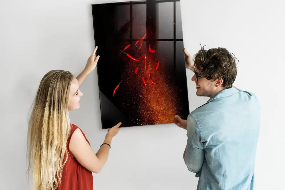 Tableau magnétique effaçable à sec piment fort