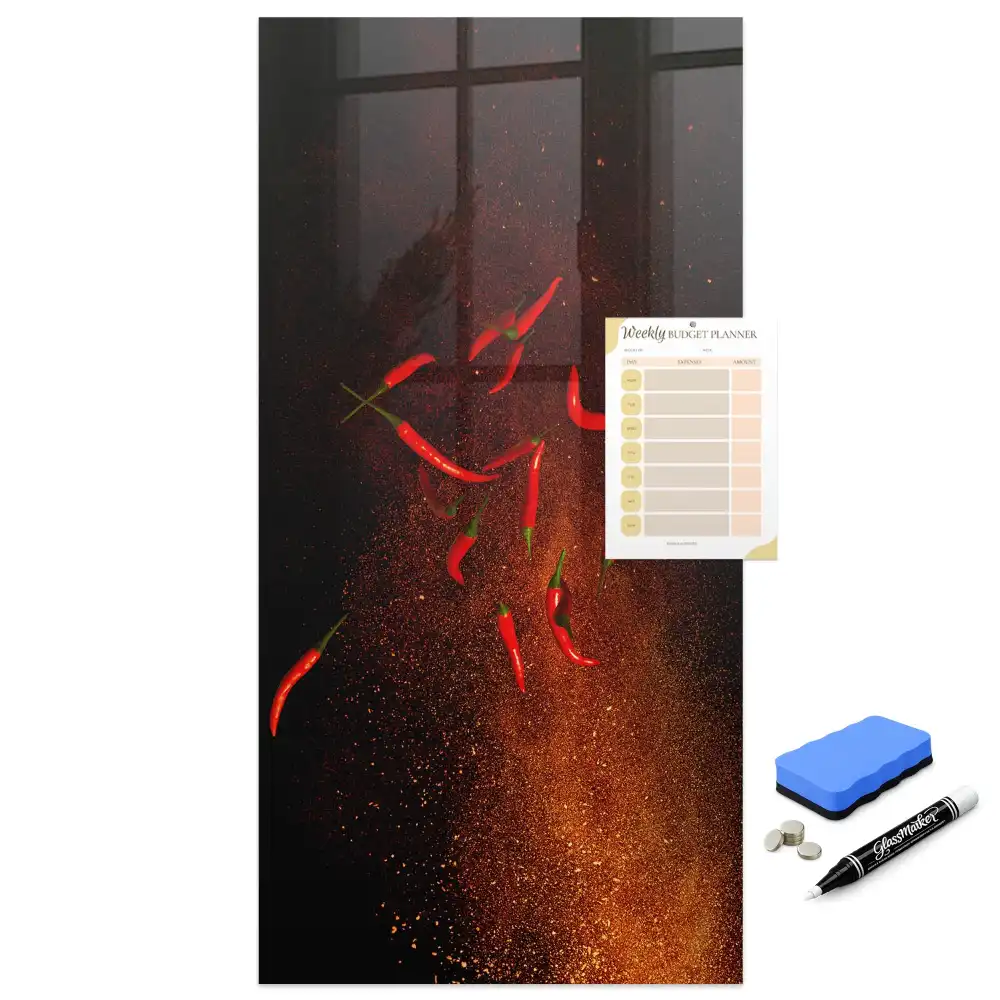Tableau magnétique effaçable à sec piment fort