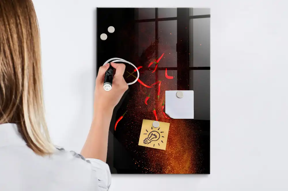 Tableau magnétique effaçable à sec piment fort