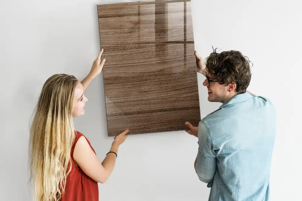 Tableau magnétique effaçable avec cadre en bois