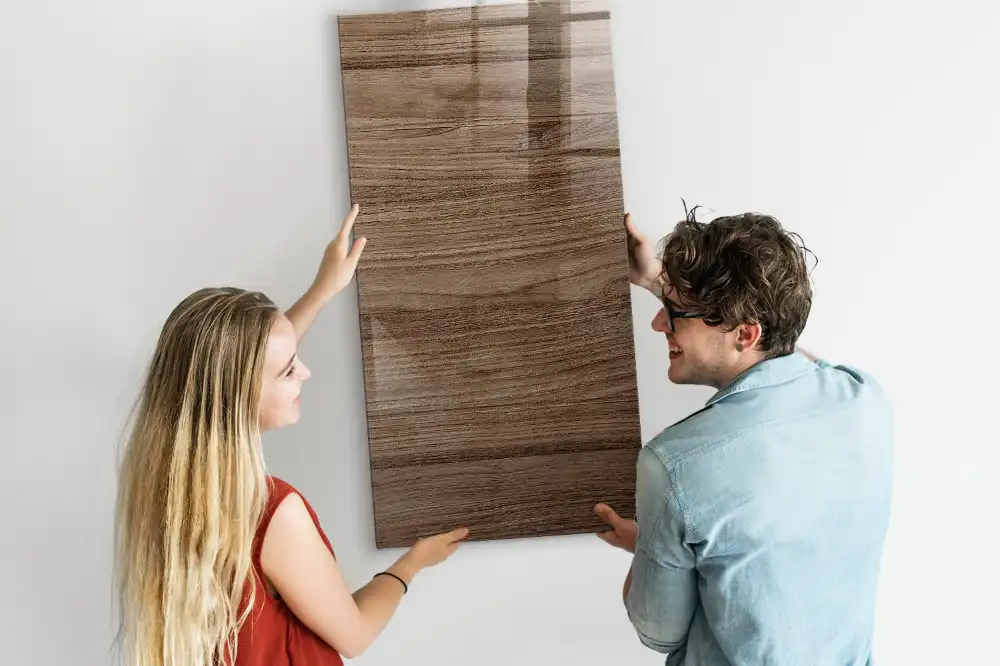 Tableau magnétique effaçable avec cadre en bois