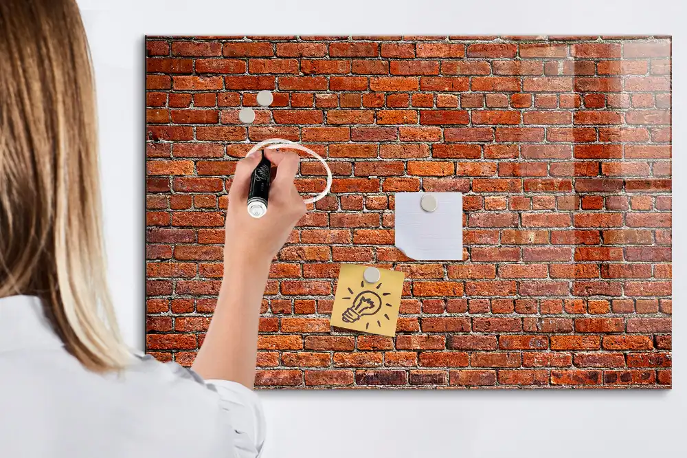 Tableau magnétique pour dessin motif mur de briques historique