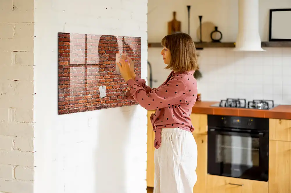 Tableau magnétique pour dessin motif mur de briques historique