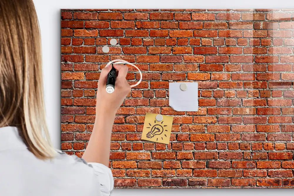 Tableau magnétique pour dessin motif mur de briques historique