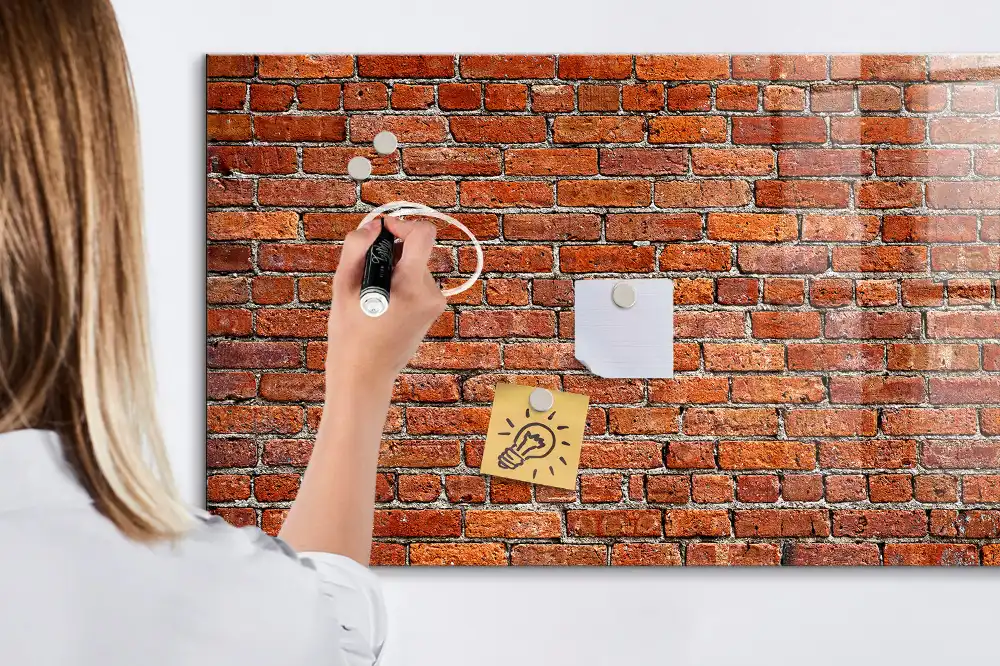 Tableau magnétique pour dessin motif mur de briques historique