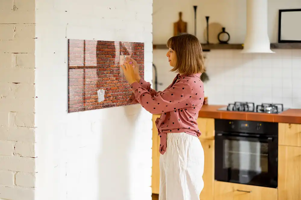 Tableau magnétique pour dessin motif mur de briques historique