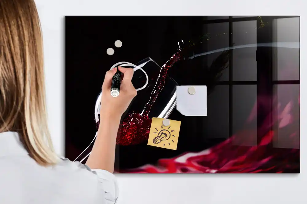 Tableau magnétique pour dessin motif verre de vin