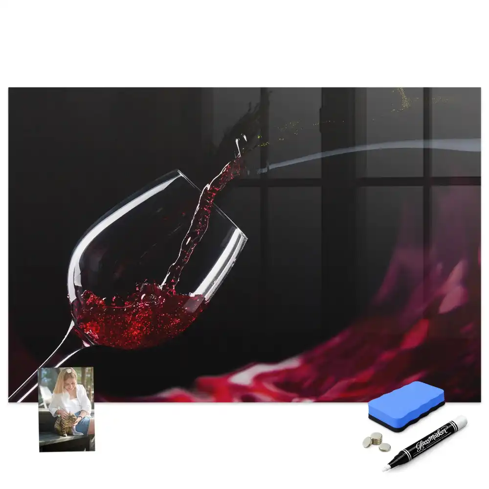 Tableau magnétique pour dessin motif verre de vin