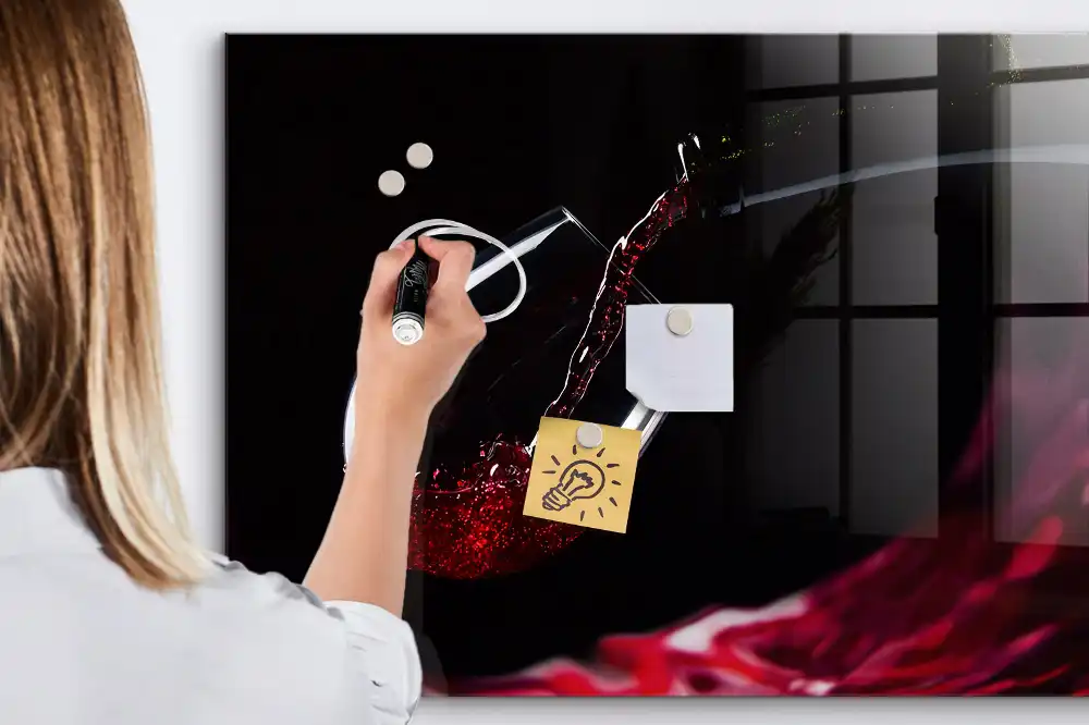 Tableau magnétique pour dessin motif verre de vin