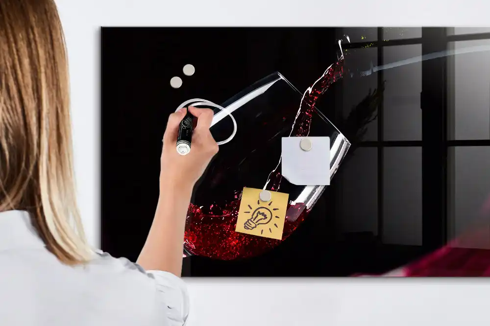 Tableau magnétique pour dessin motif verre de vin