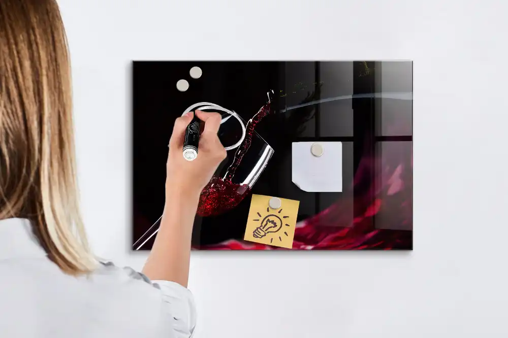 Tableau magnétique pour dessin motif verre de vin