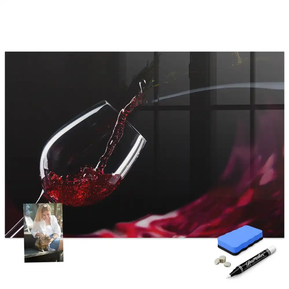 Tableau magnétique pour dessin motif verre de vin