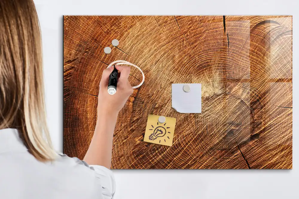 Tableau magnétique à dessiner motif tronc d'arbre ancien