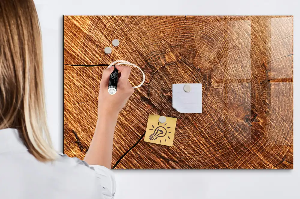 Tableau magnétique décoratif en bois avec feutre