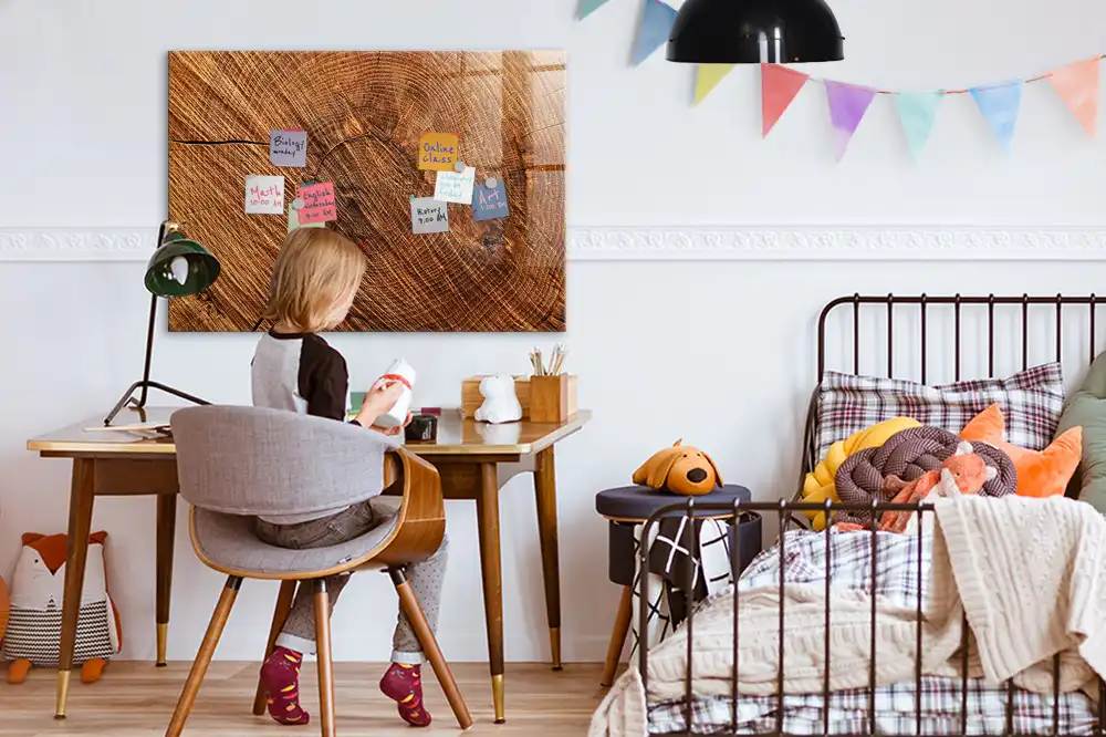 Tableau magnétique décoratif en bois avec feutre