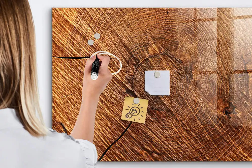 Tableau magnétique décoratif en bois avec feutre
