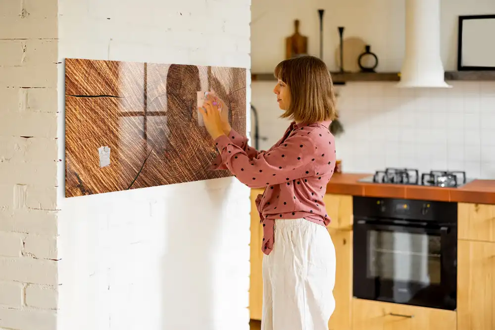 Tableau magnétique décoratif en bois avec feutre